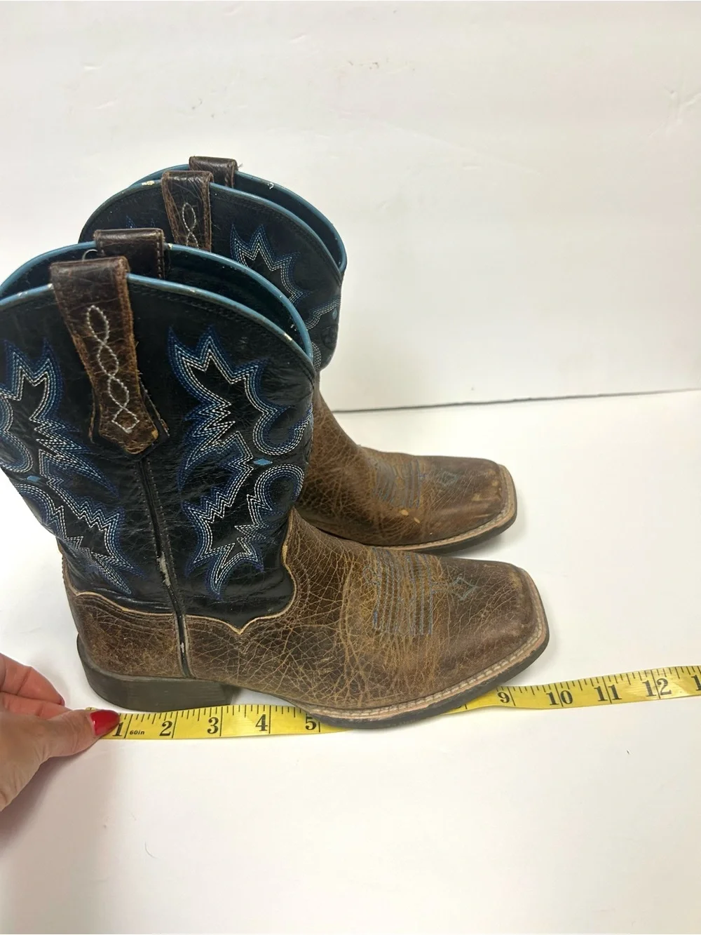 Ariat Tombstone Western Boot Youth Kids Size 3.5 Earth Brown Leather Square Toe